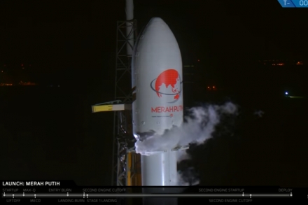 Peluncuran satelit Merah Putih milik PT Telkom Indonesia (Persero) Tbk dengan SpaceX dari Florida, Selasa (7/8/2018)