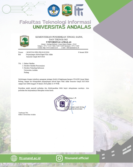 Perpanjangan Jadwal Nilai Input Semester Ganjil 2025/2026